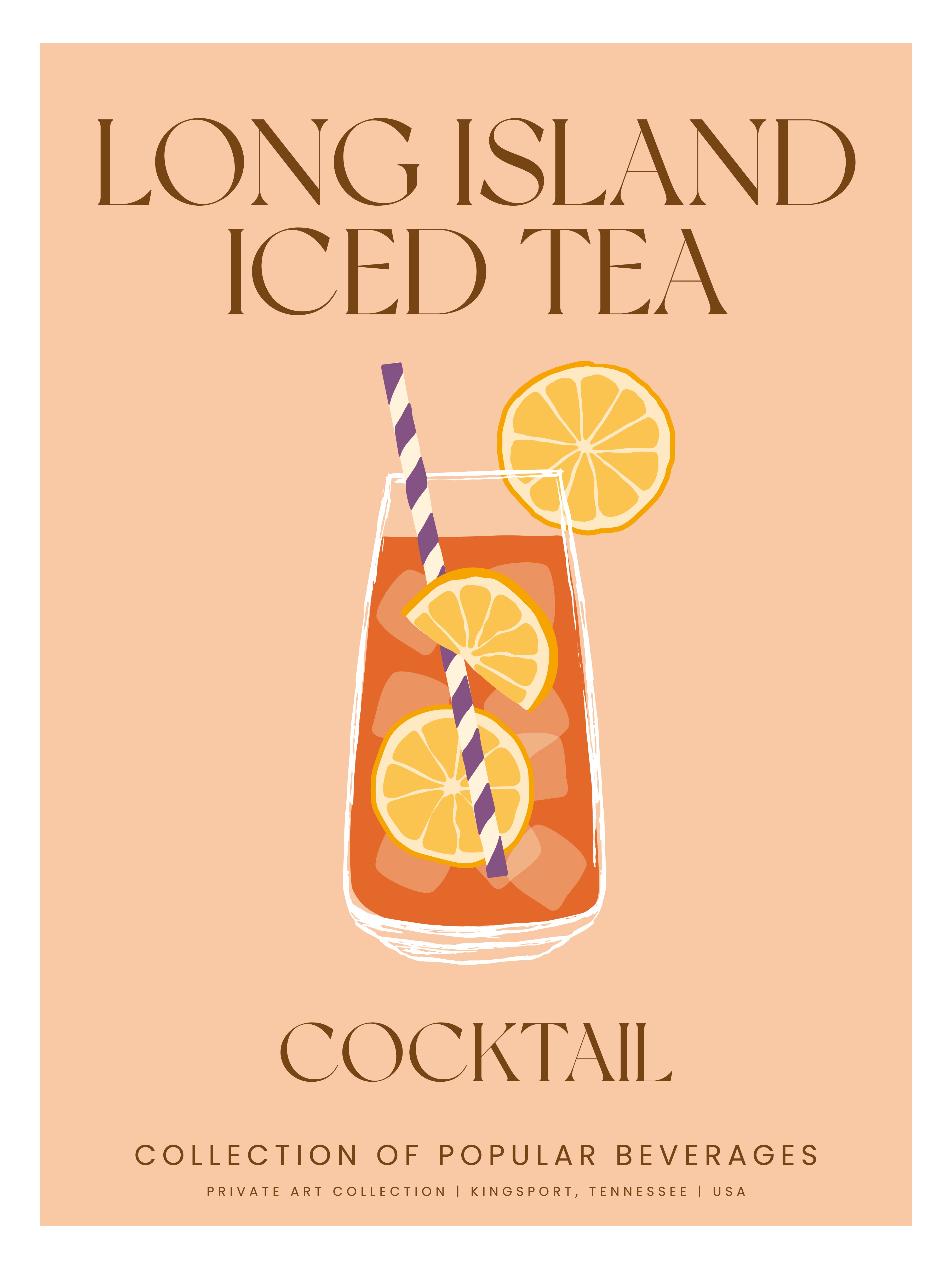 Affiche Cocktail - Recette Long Island