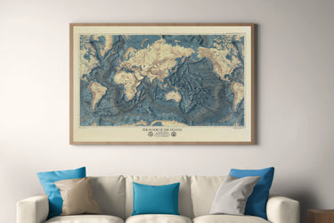 Carte du monde en relief - Office of naval research