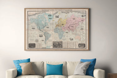 Nouvelle carte universelle du monde - 1859