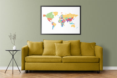 Carte du monde - Typographie
