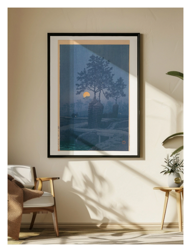 Kawase Hasui - Clair de lune et foins