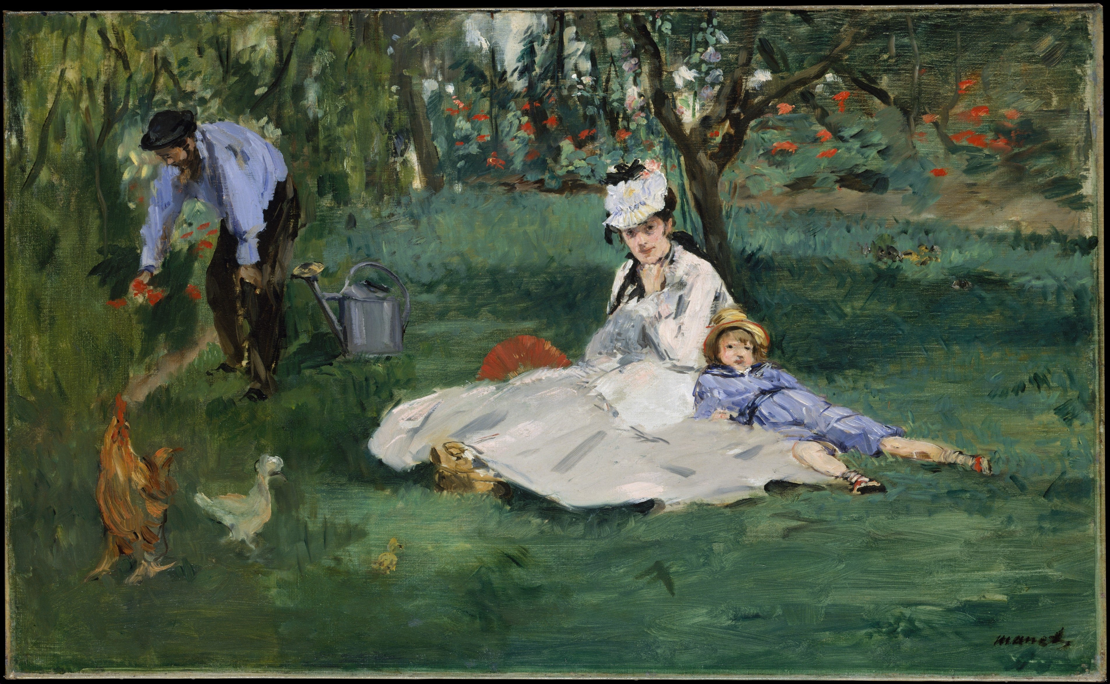 Manet Édouard - La famille Monet au jardin