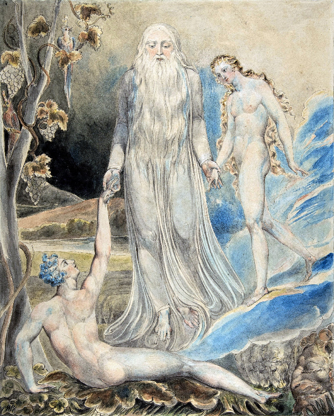 Blake William - Ange de la présence divine apportant Eve à Adam