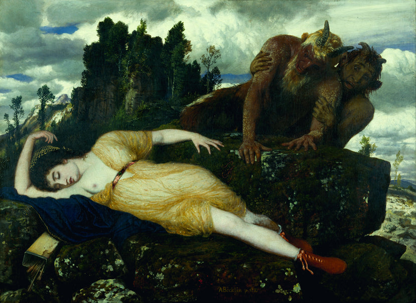 Böcklin Arnold - Diane endormie surveillée par deux faunes