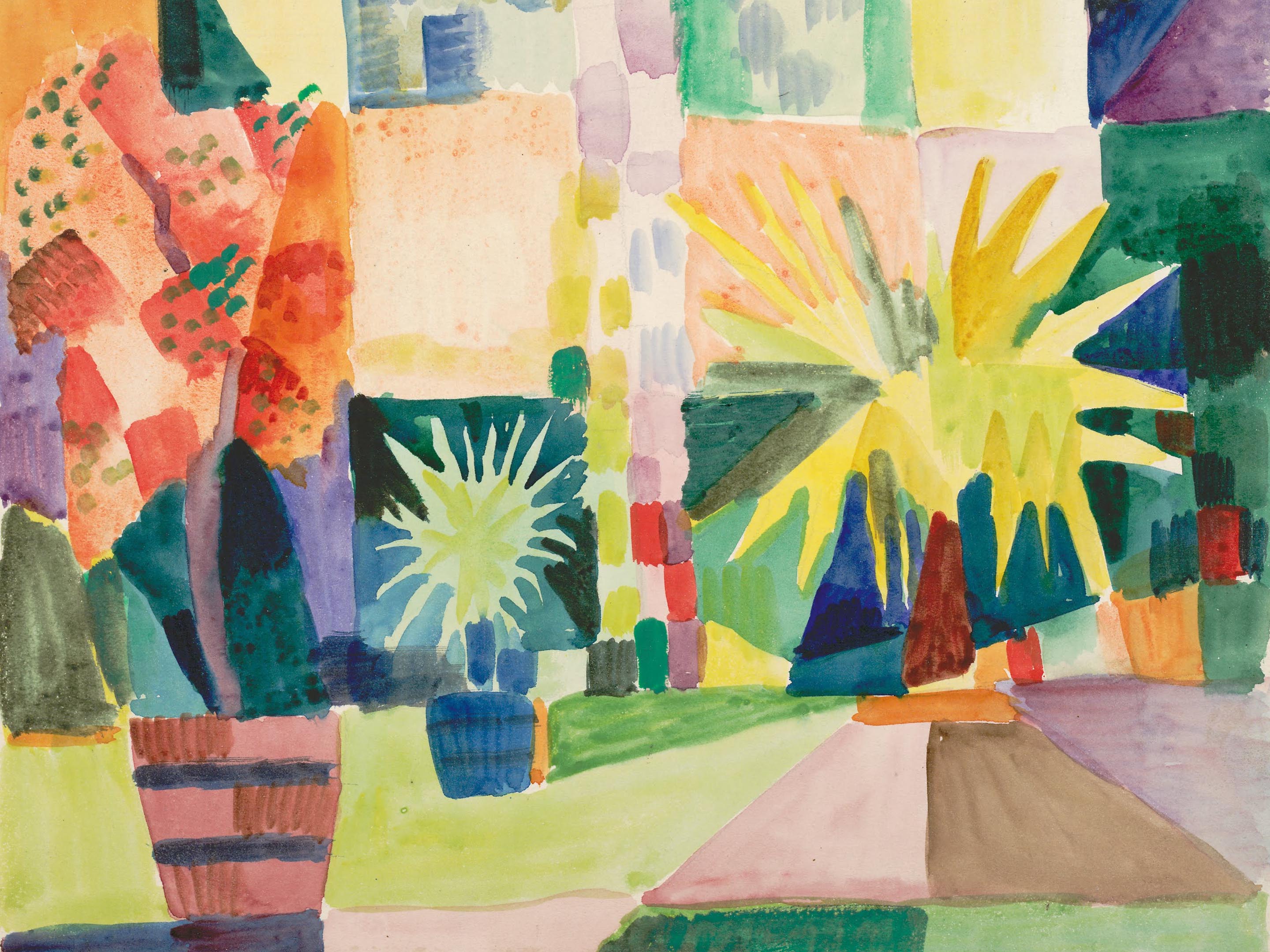 Macke August - Jardin sur le lac de Thoune