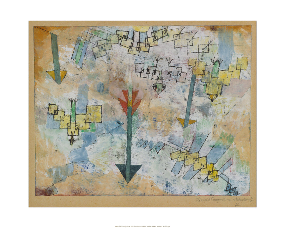 Klee - Birds Swooping Down and Arrows