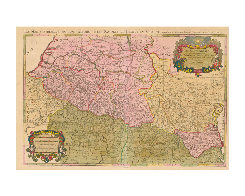 Carte des Pyrénées au XVIIème siècle