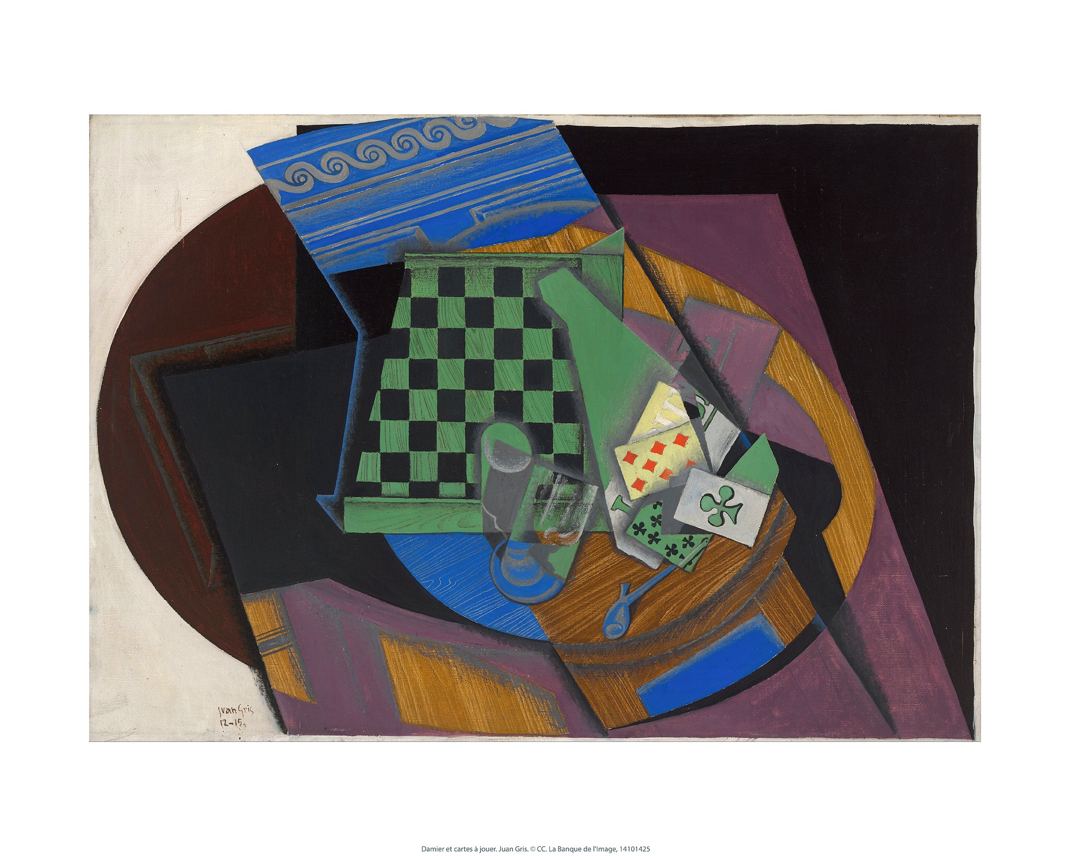 Gris Juan - Damier et cartes à jouer