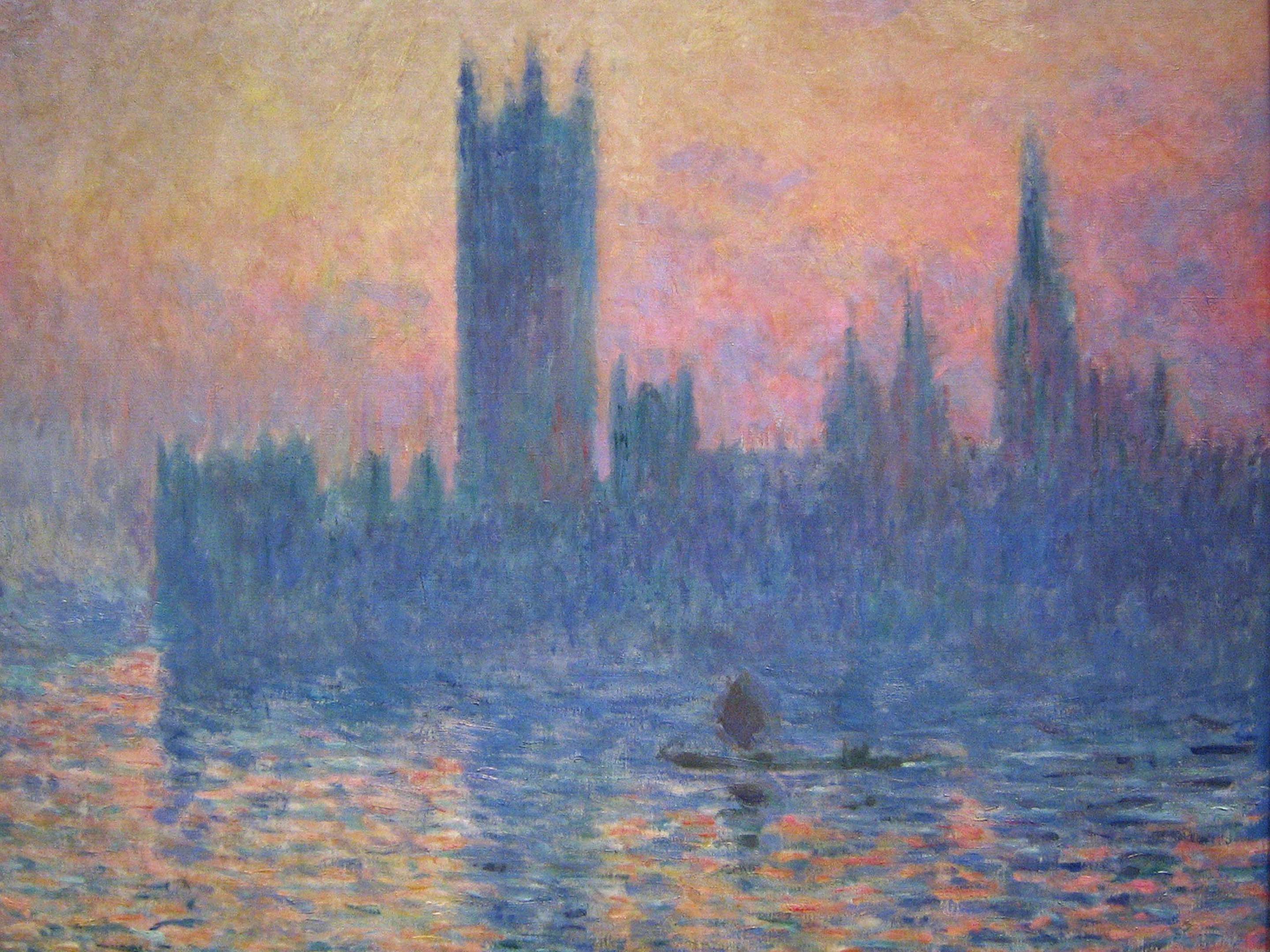 Monet Claude - Le Parlement de Londres, soleil couchant