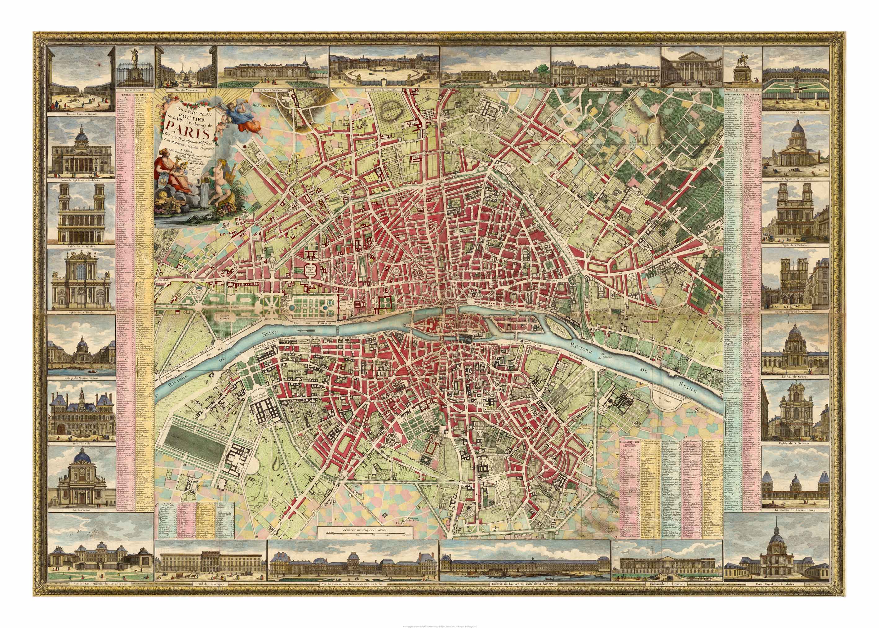 Nouveau Plan Routier de la Ville et Faubourgs de Paris pichon, 1784