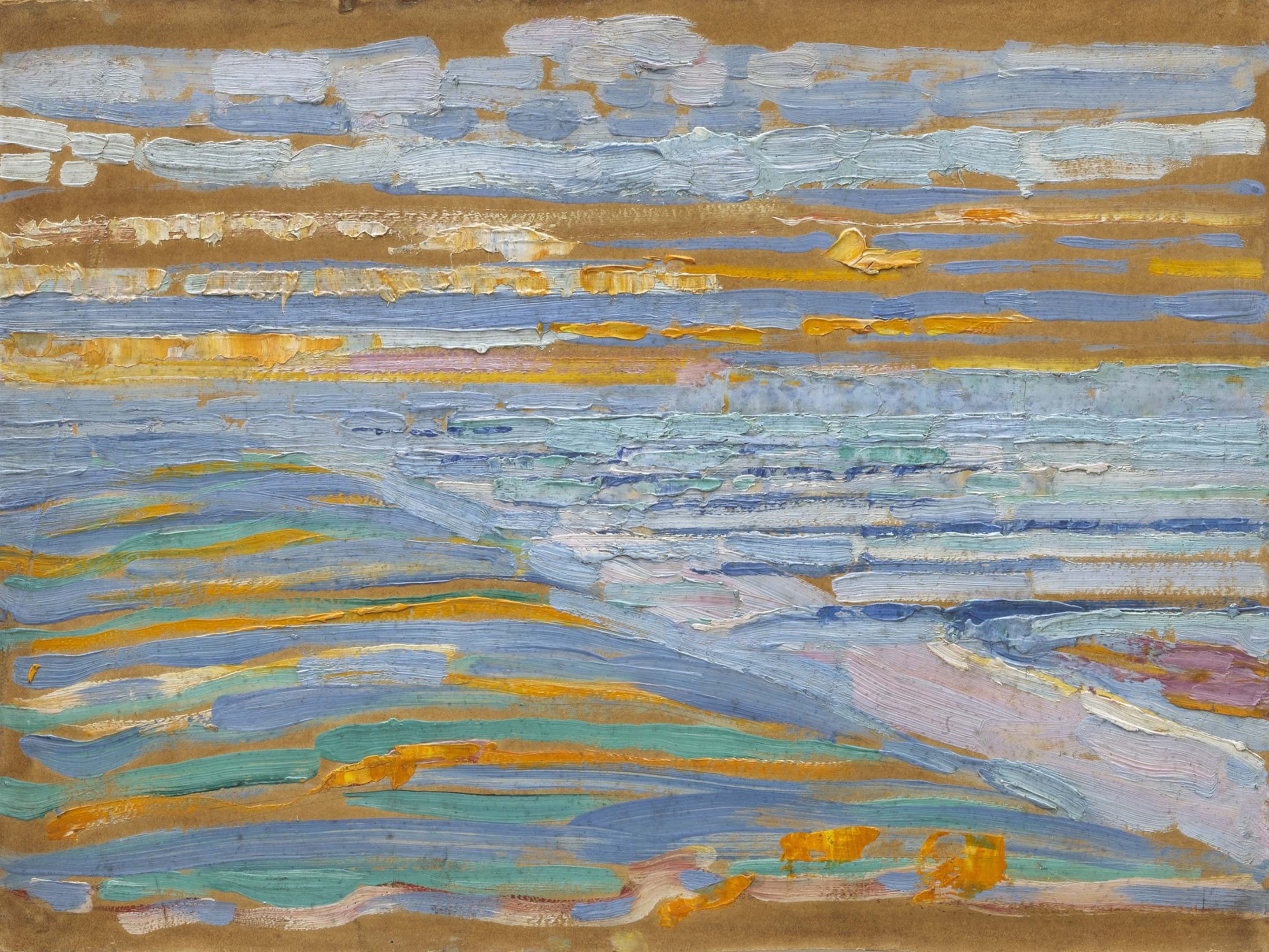 Mondrian Piet - View from the Dunes with Beach and Piers, Domburg