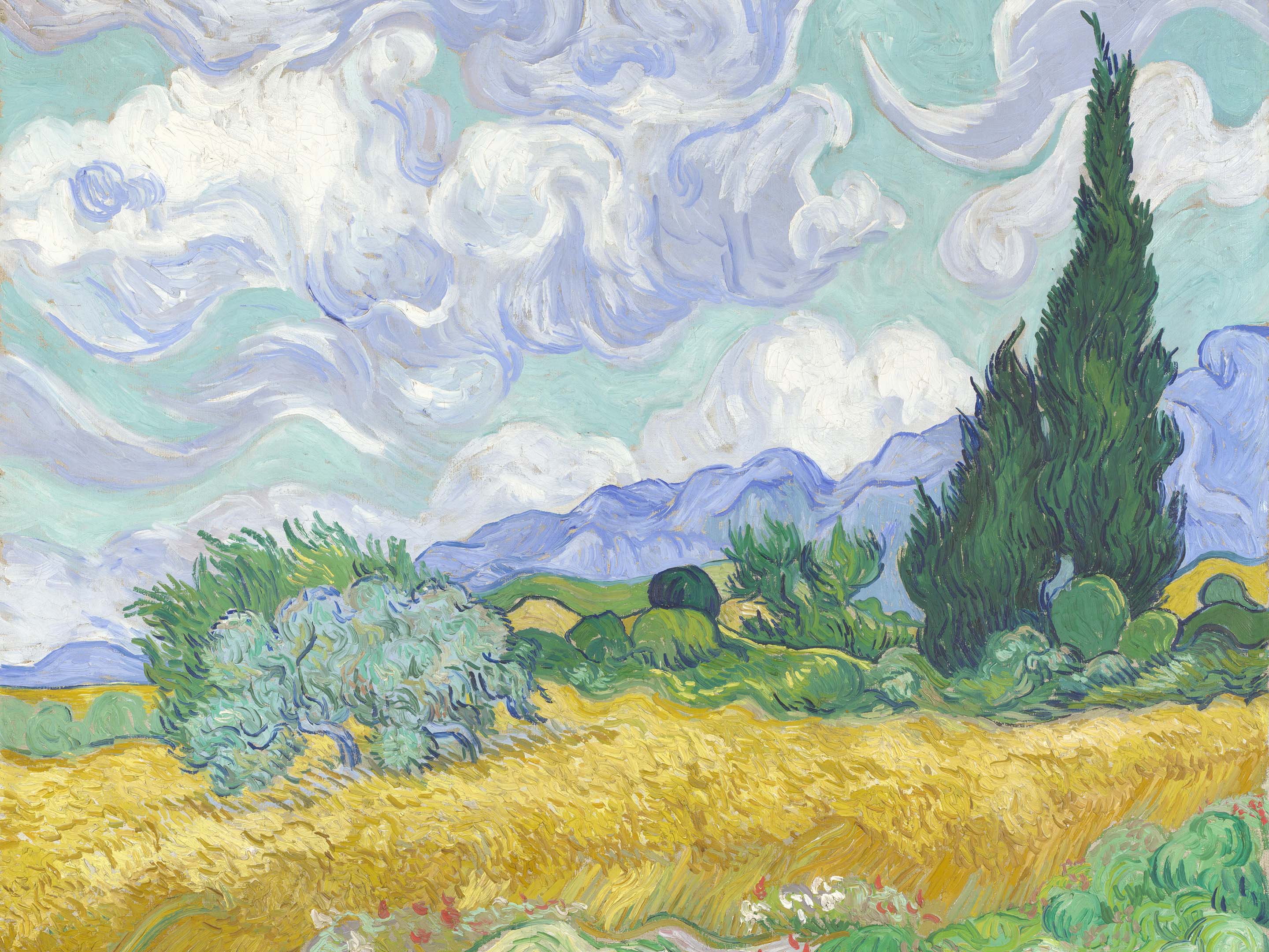 Van Gogh Vincent - Wheat Field with Cypresses
