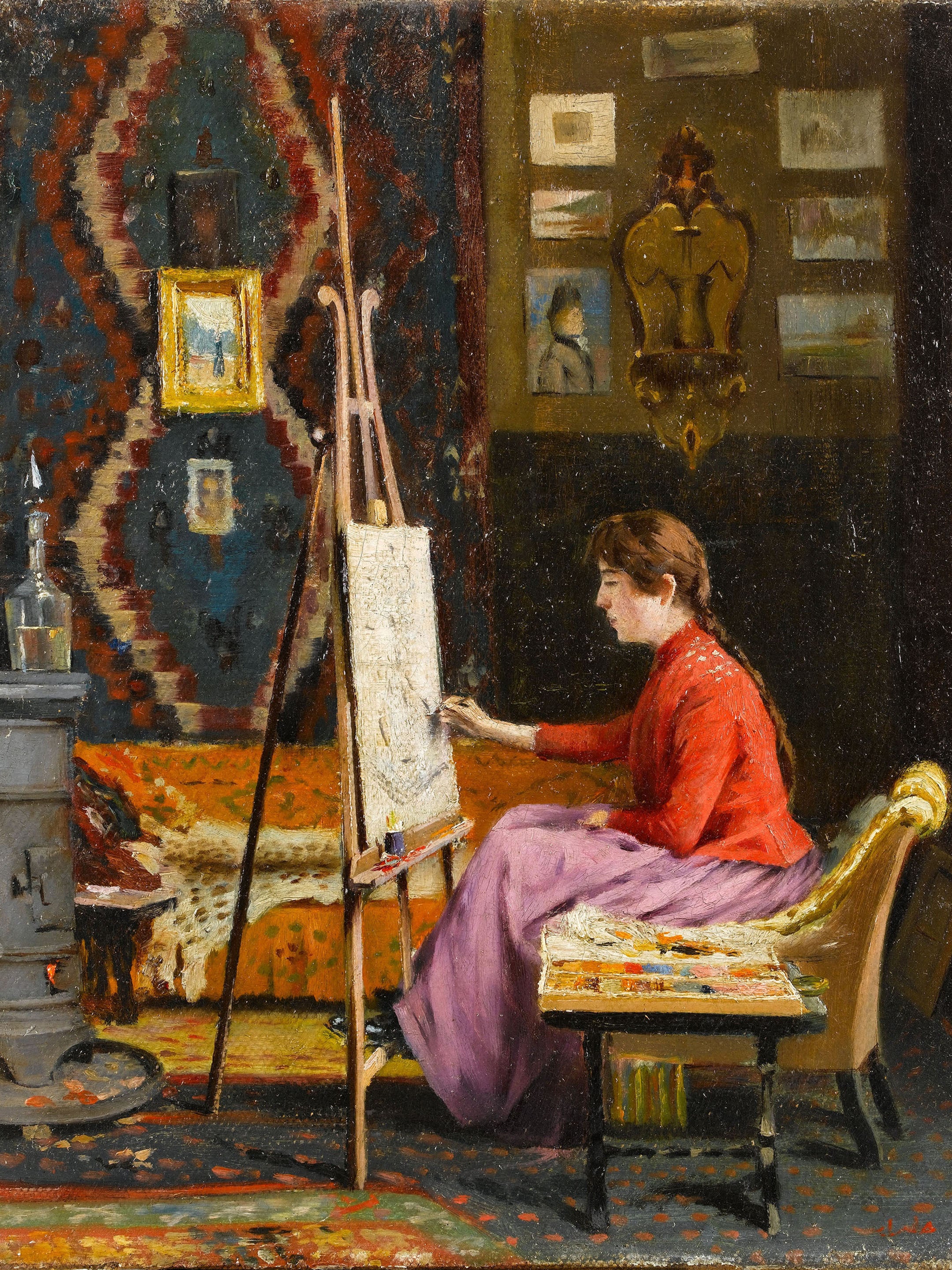 Halil Paşa - Girl painter and her studio