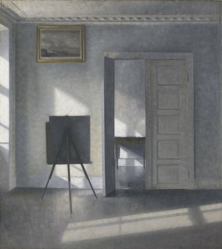 Hammershoï- Intérieur au chevalet