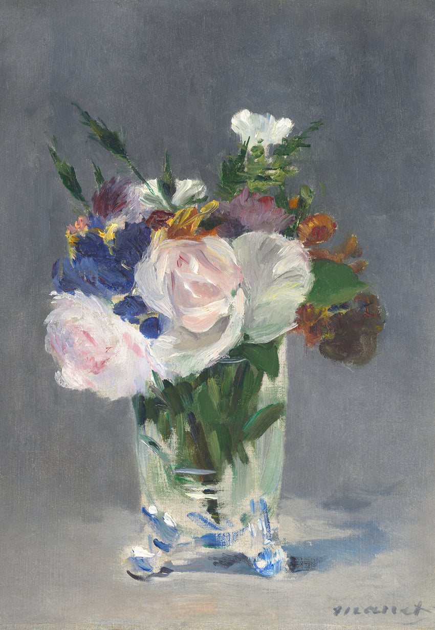 Manet Edouard - Fleurs dans un vase de cristal