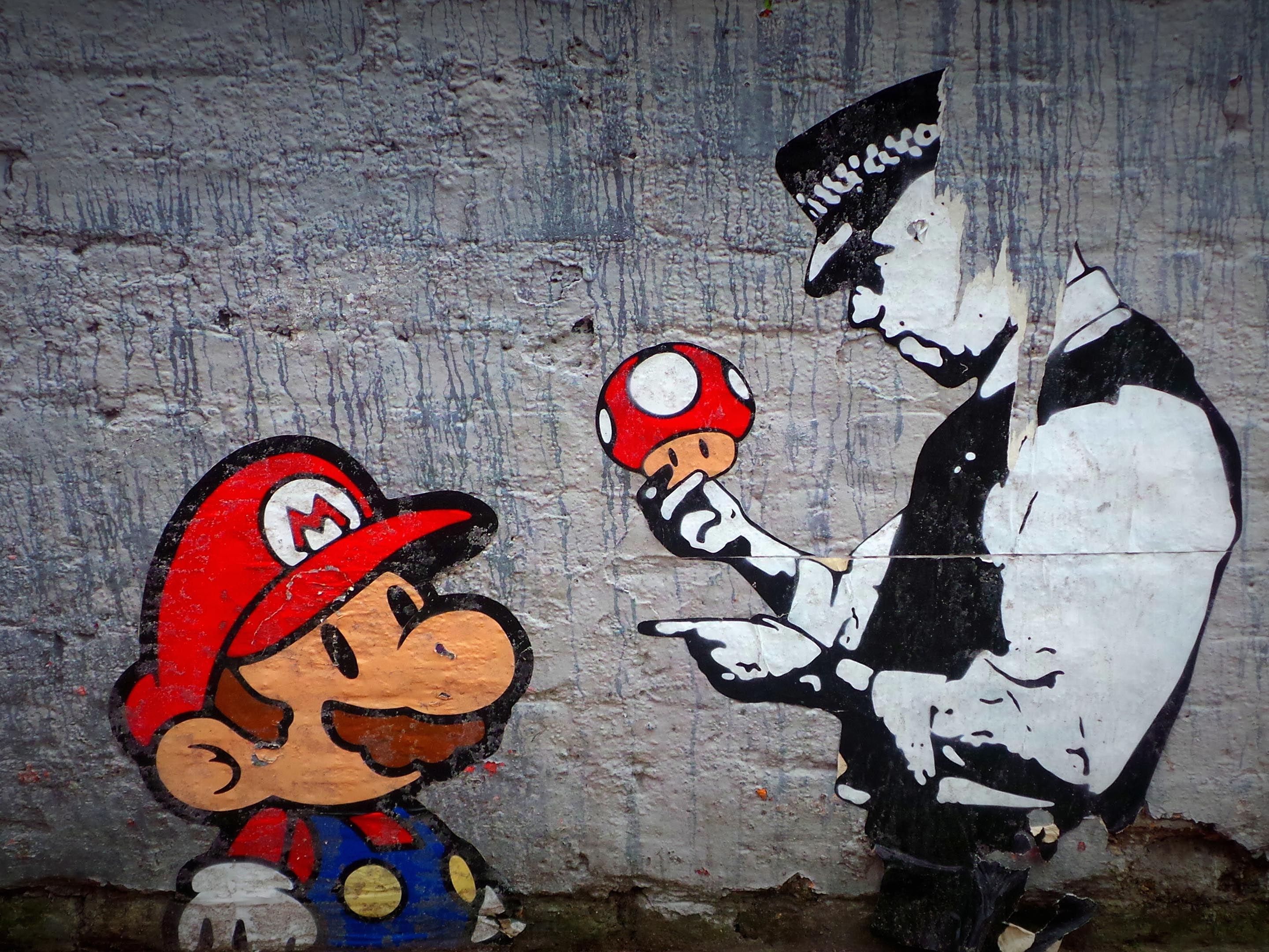 Street Art - Mario et le policier